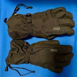 Black Winter Gloves for Men POW; Gortex Mens Medium